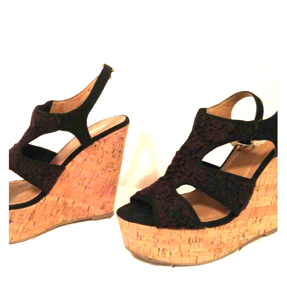 Black summer wedges